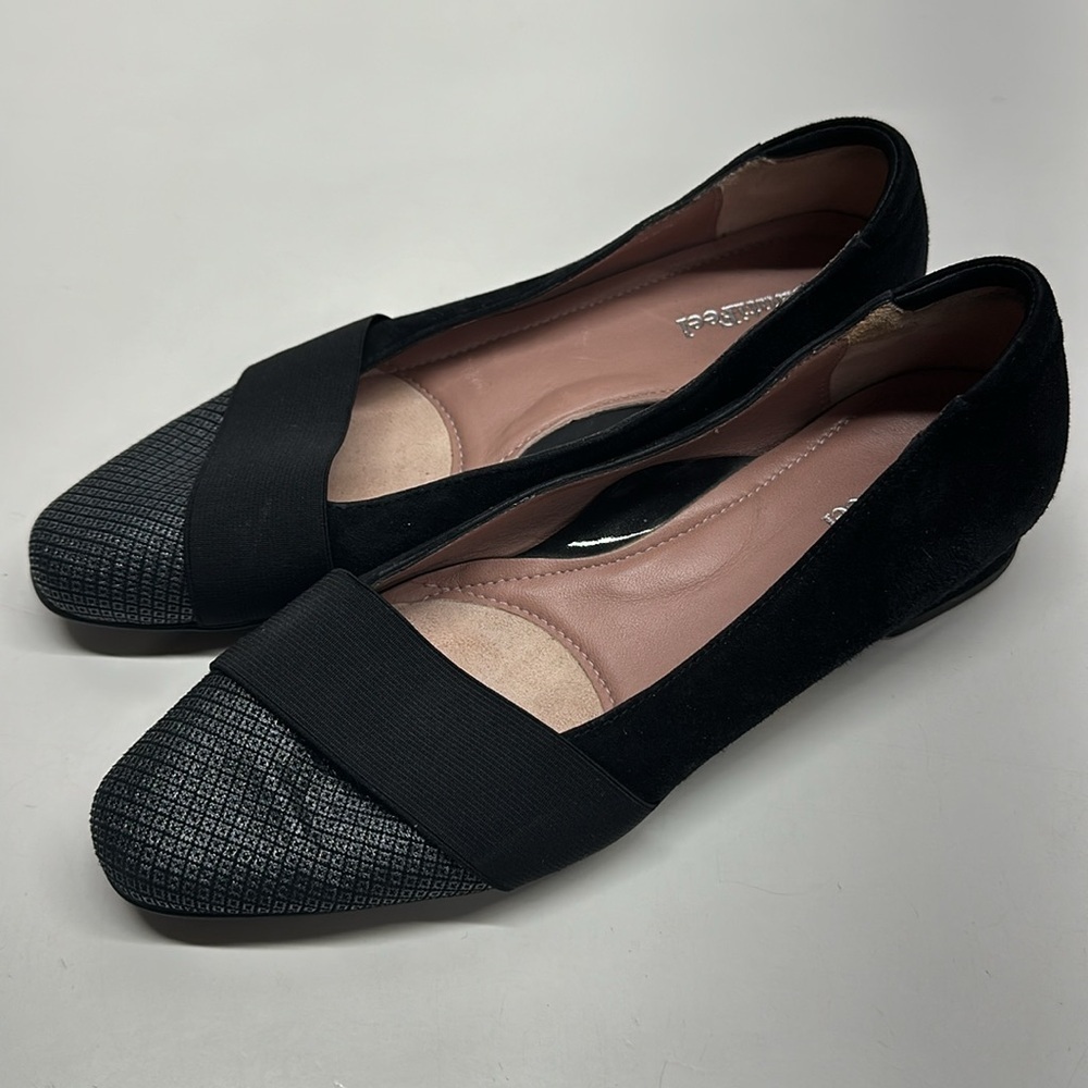 Beautifeel Low Heel Flat Orthopedic Shoes Suede Textured Black Size UK 38 US 7